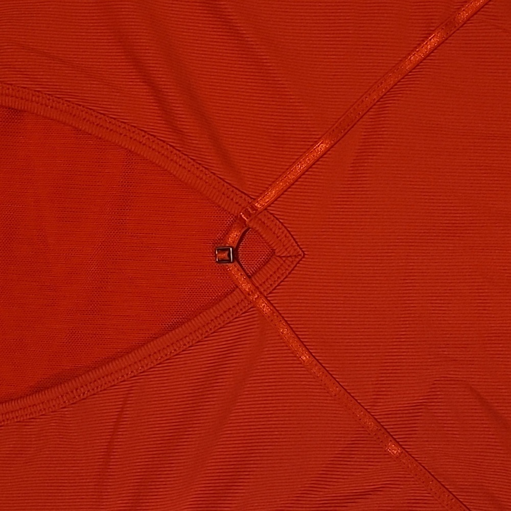 Free People Intimately Victoria Plunge Bodysuit. Red. Size XS. - Picture 3 of 6
